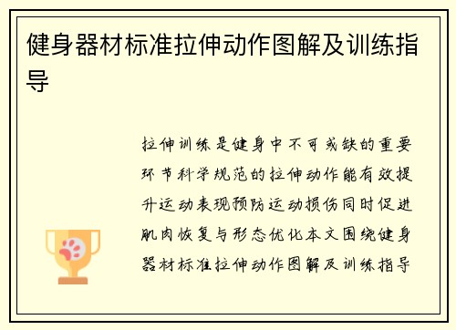 健身器材标准拉伸动作图解及训练指导