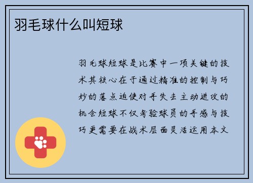 羽毛球什么叫短球