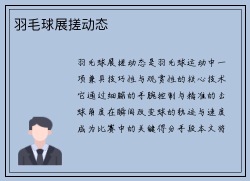 羽毛球展搓动态